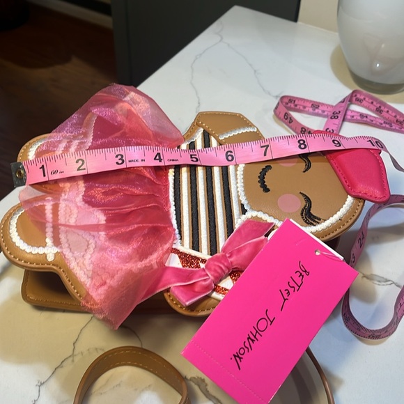 Betsey Johnson Gingerbread XO CAN CAN Girl Crossbody Bag Christmas Multi NWT - Picture 14 of 14